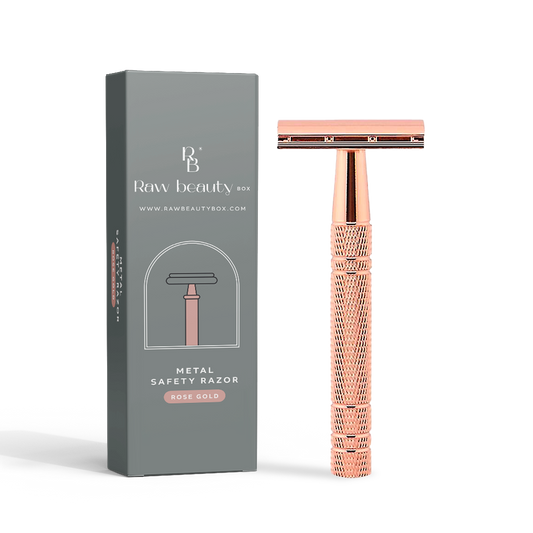 Rose Gold Stainless Steel Safety Razor – Elegant Double-Edge Shaving Tool