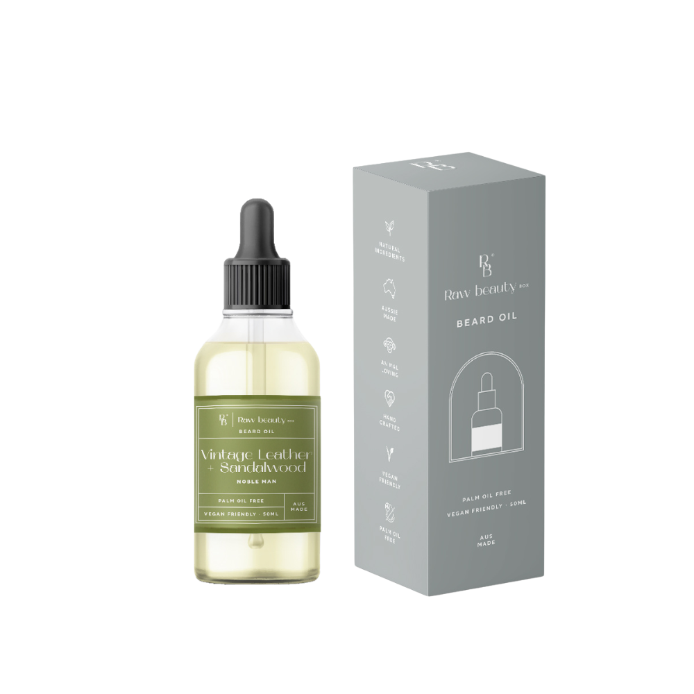 Vintage Leather & Sandalwood Noble Man Beard Oil – Rich, Earthy & Refined