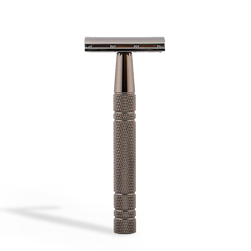 Matte Black Stainless Steel Safety Razor – Precision Double-Edge Shaving