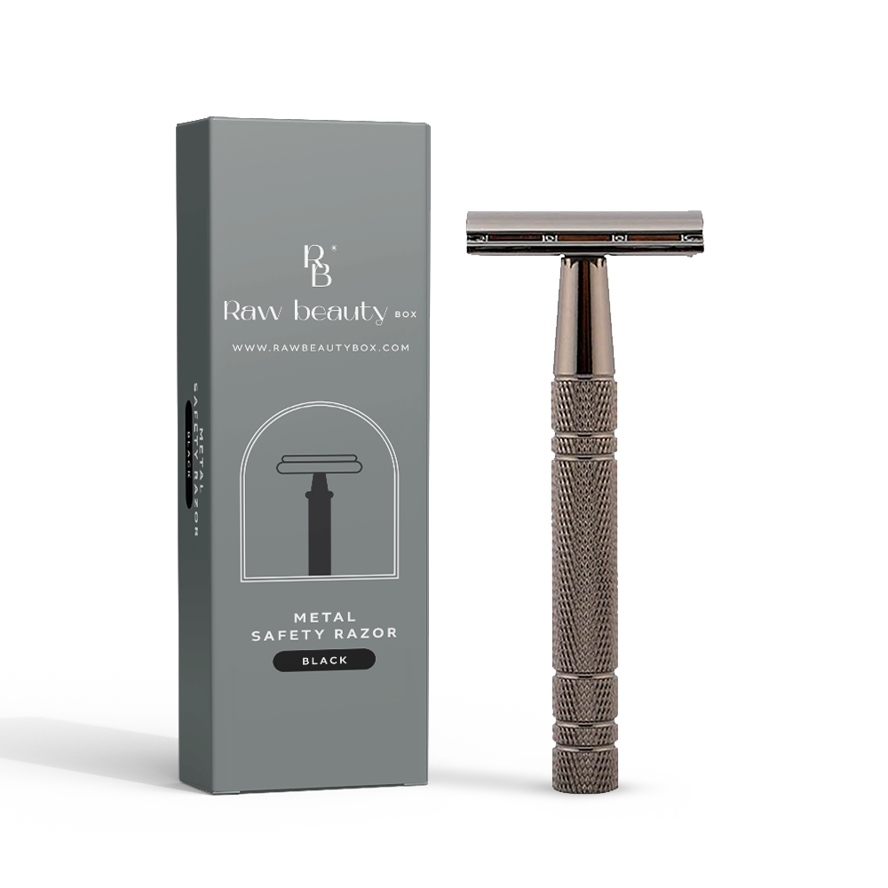 Matte Black Stainless Steel Safety Razor – Precision Double-Edge Shaving