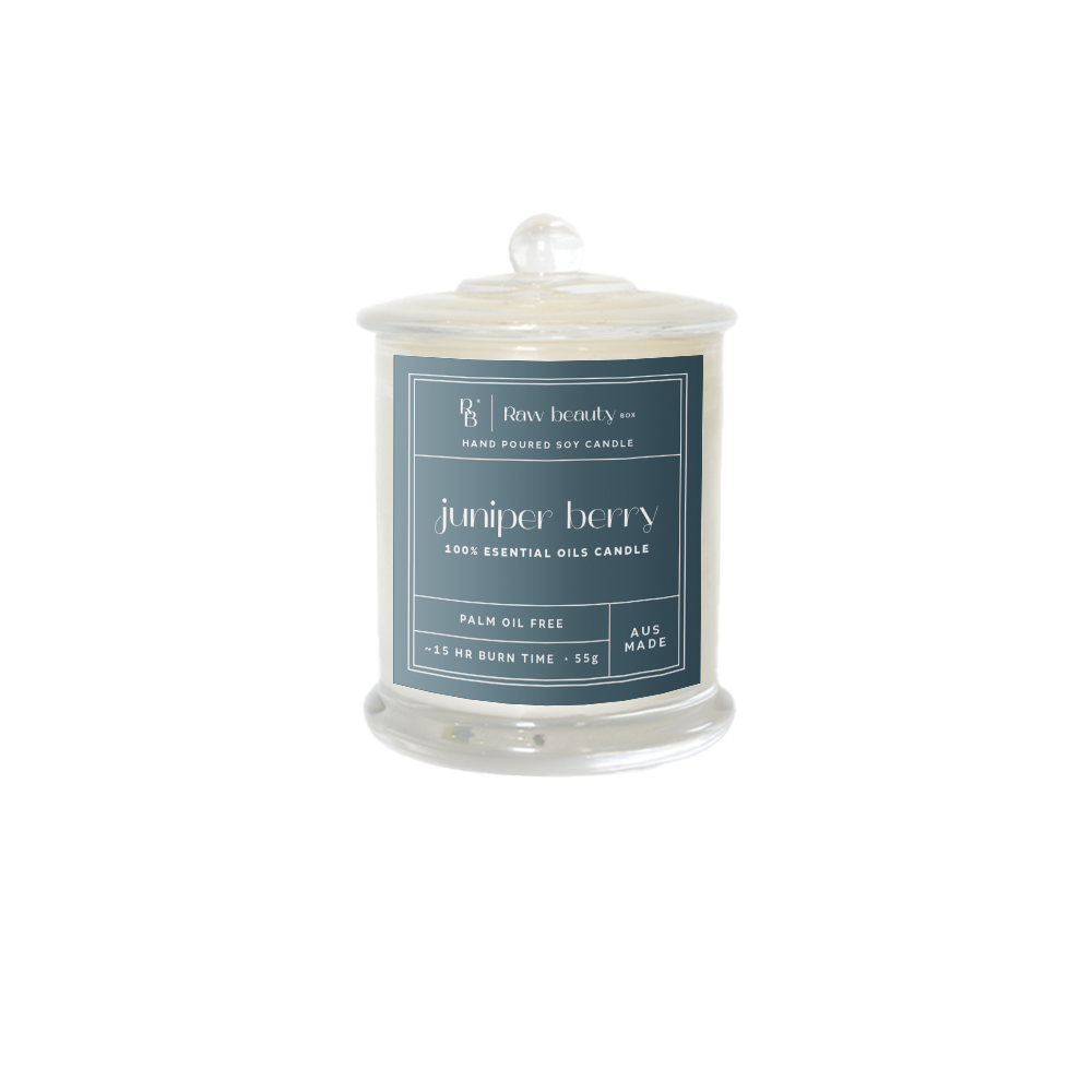 Candle with a label on a white background